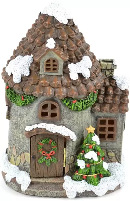10.5″ LED Christmas Pine House