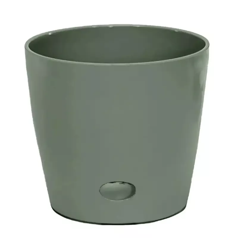 10″ Sage Green Round Bamboo Self-Watering Indoor/Outdoor Plant Pot
