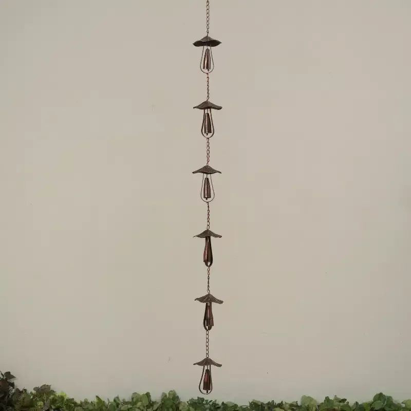 102″L Metal Mushroom Rain Chain