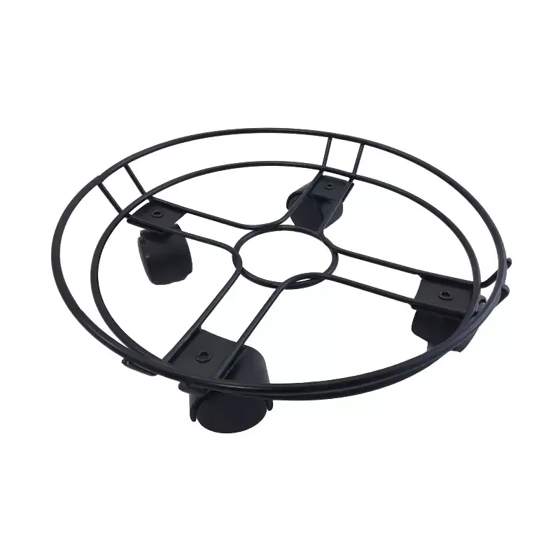 11.8″ Black Round Wire Indoor Plant Caddy