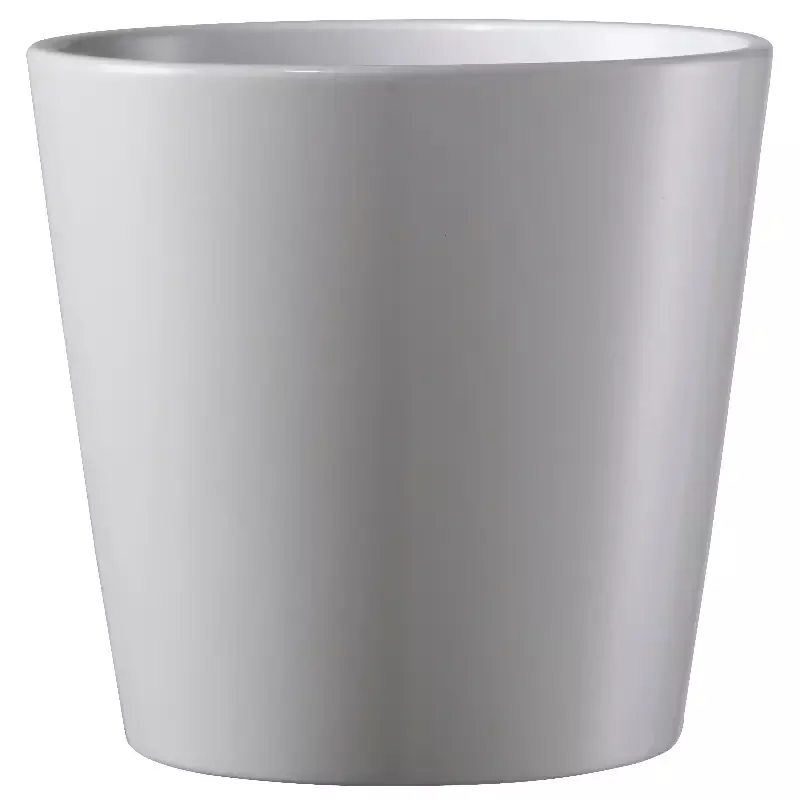 11″ Soft Gray Matte Ceramic Dallas Esprit Pot – Elegant Waterproof Ceramic Art