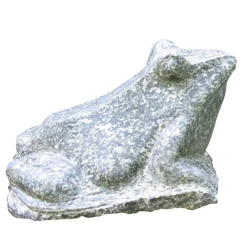 12″ Polished Green Granite Frog Statue – Hand-Chiseled Base