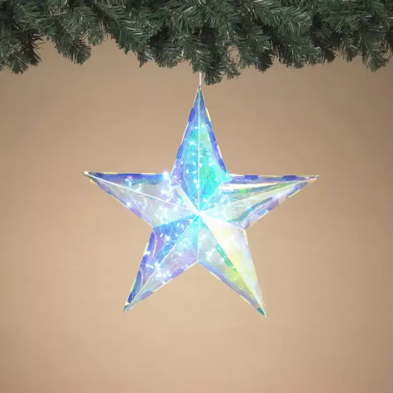 15.15″D USB Electric Lighted Hanging Holographic Star with Remote Control