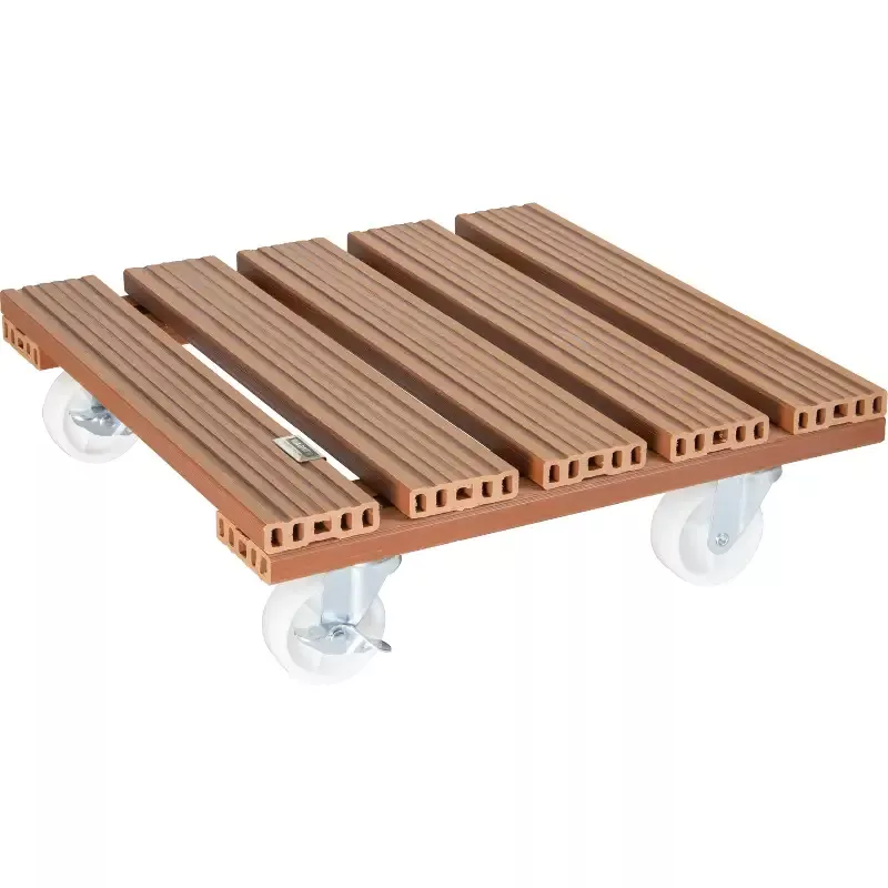 15.4″ Terra Cotta Square WPC Plant Caddy, Indoor/Outdoor