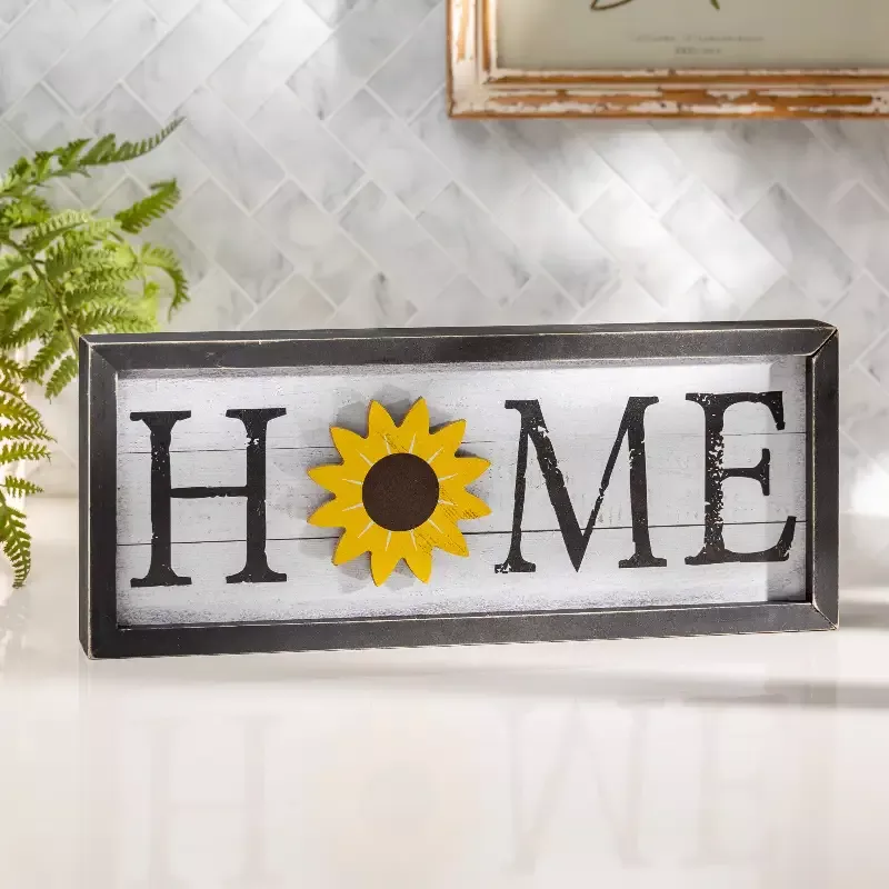15.55″L Wood “Home” Wall Decor with 7 Seasonal Icons