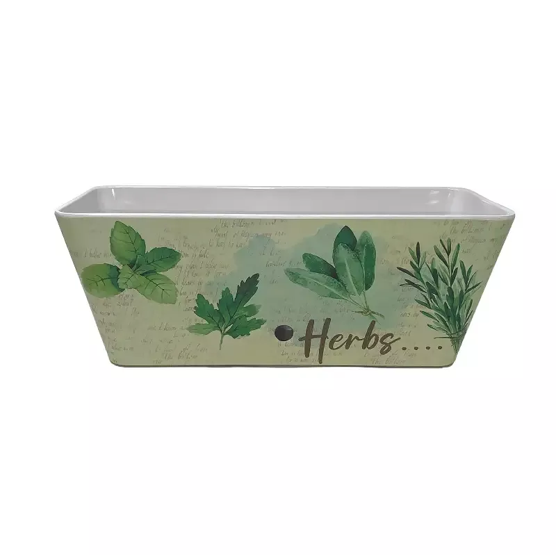 16″ Herbs Rectangular Bamboo Self-Watering Indoor/Outdoor Planter