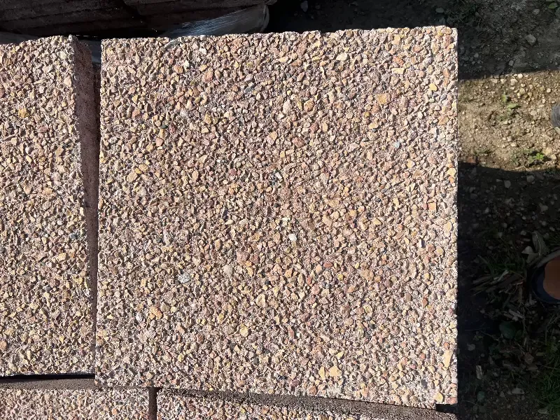 16″ Square Exposed Aggregate- Red