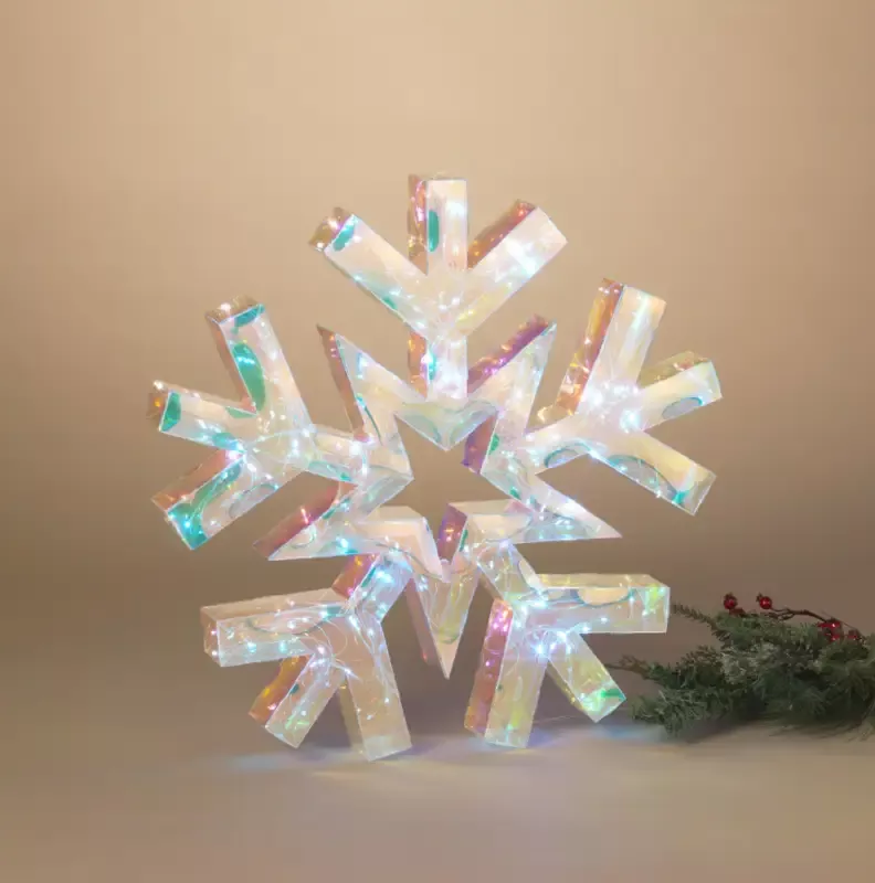 18.3″D USB Electric Lighted Hanging Holographic Snowflake with Remote Control