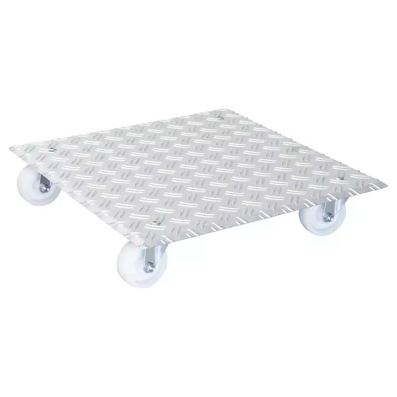 18.5″ Silver Square Diamond Plated Aluminum Plant Caddy