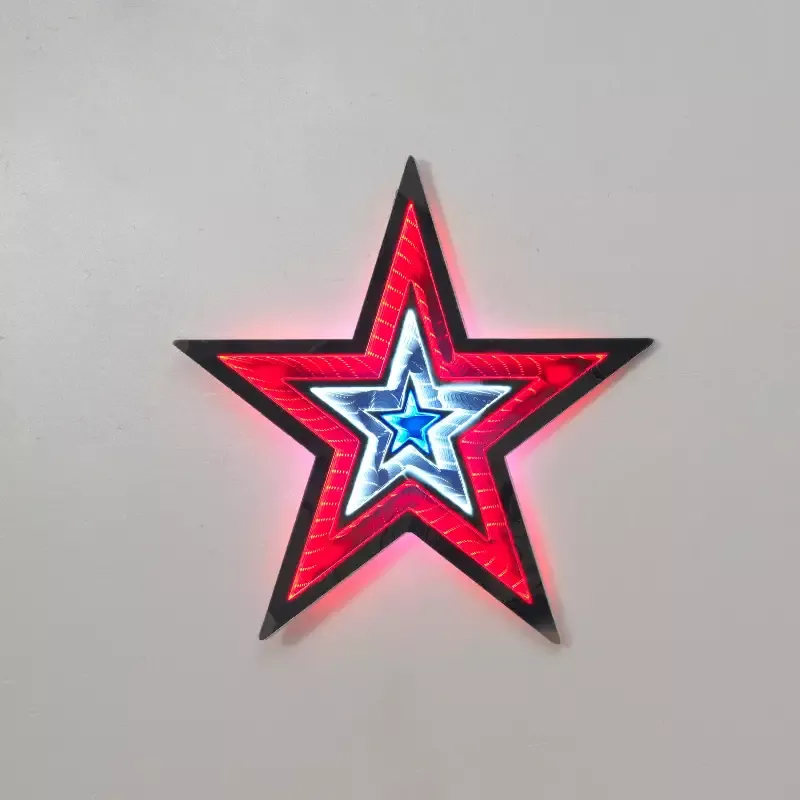 18.7″D UL Electric Lighted Americana Infinity Star Wall Hanging