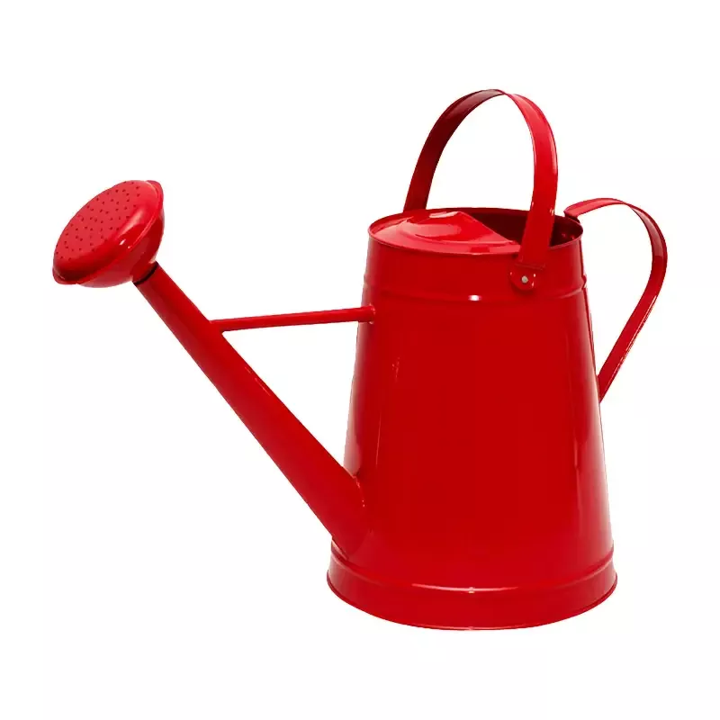 2.1 Gallon Red Metal Traditional Watering Can