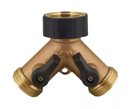2-Way Metal Hose Connector (brass/black)