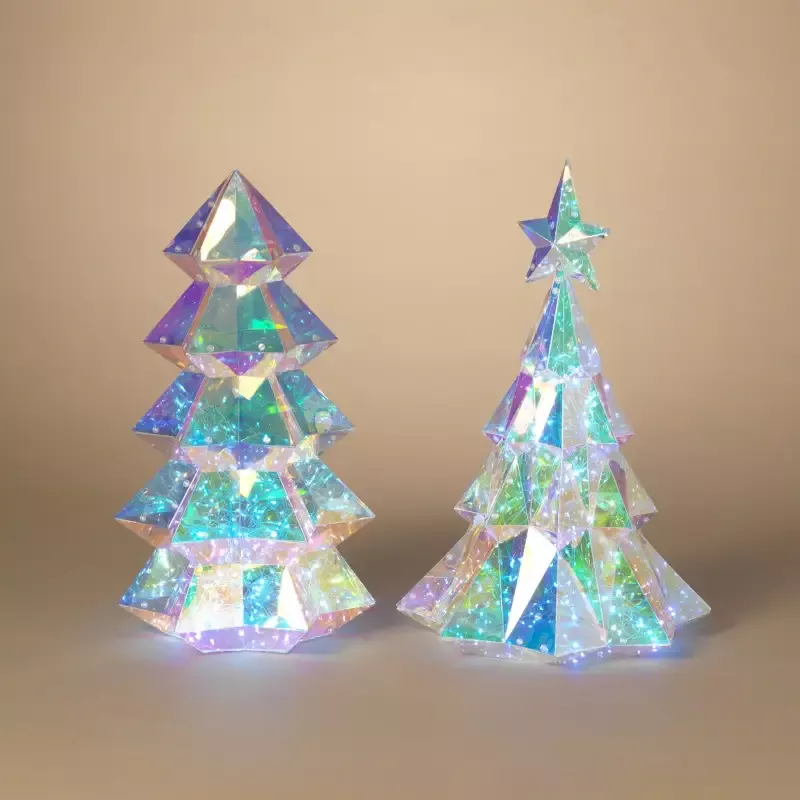 20.5″H USB Electric Lighted Holiday Holographic Tree with Remote Control