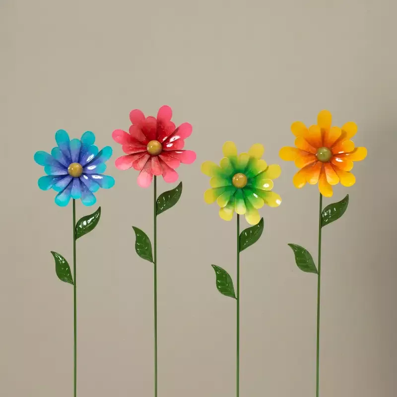 22.2″H Metal Flower Garden Stake
