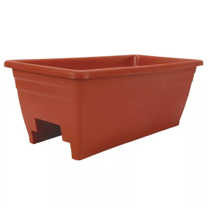 24 in. Deck Rail Planter, Clay