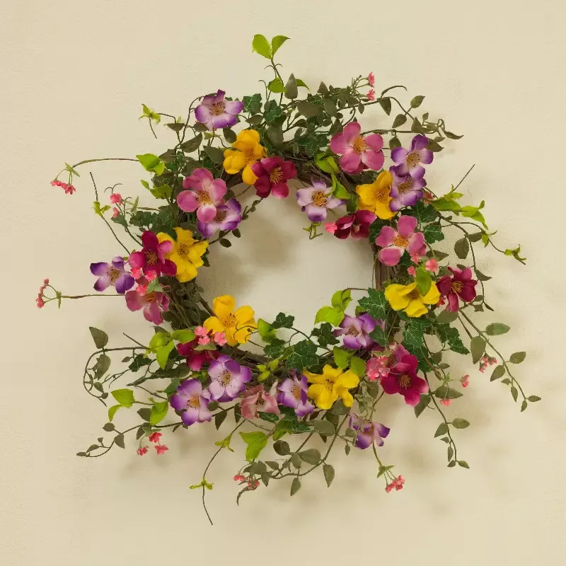 24″ Wild Flower Twig Wreath