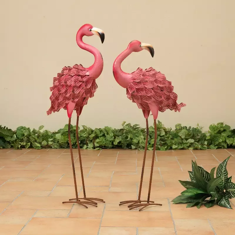 31.89″H Metal Flamingo Figurine