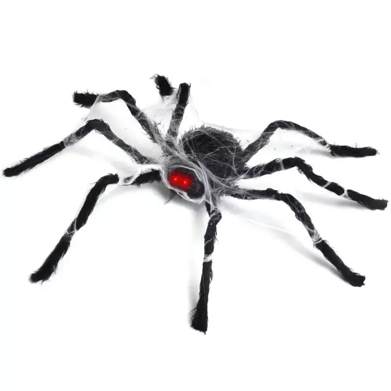 31″ Halloween Animated Fuzzy Spiders with Spider Silk