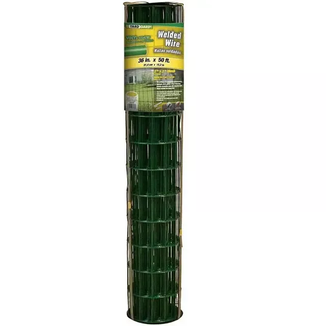 36 in. x 50 ft. Green Vinyl Coated Welded Wire with 3 in. x 2 in. mesh