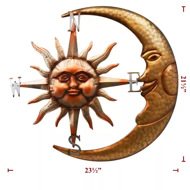 36″ Metal Moon/Sun Wall Plaque