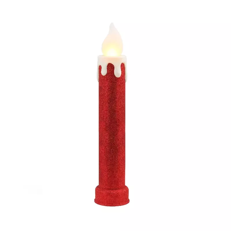 36″ Vintage Blow Mold Glittered Candle – Red
