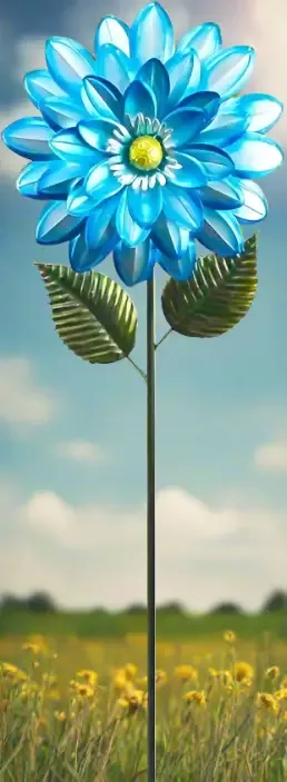 39″ Dahlia Garden Stake-Blue