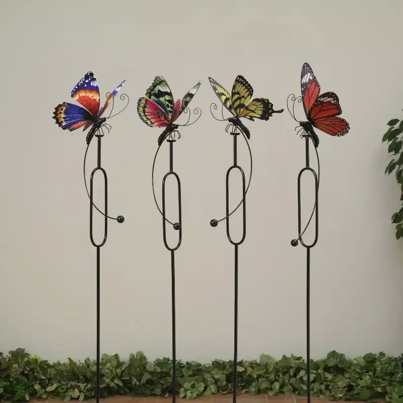 43″H Metal Butterfly Design Wind Balancer Yard Stake