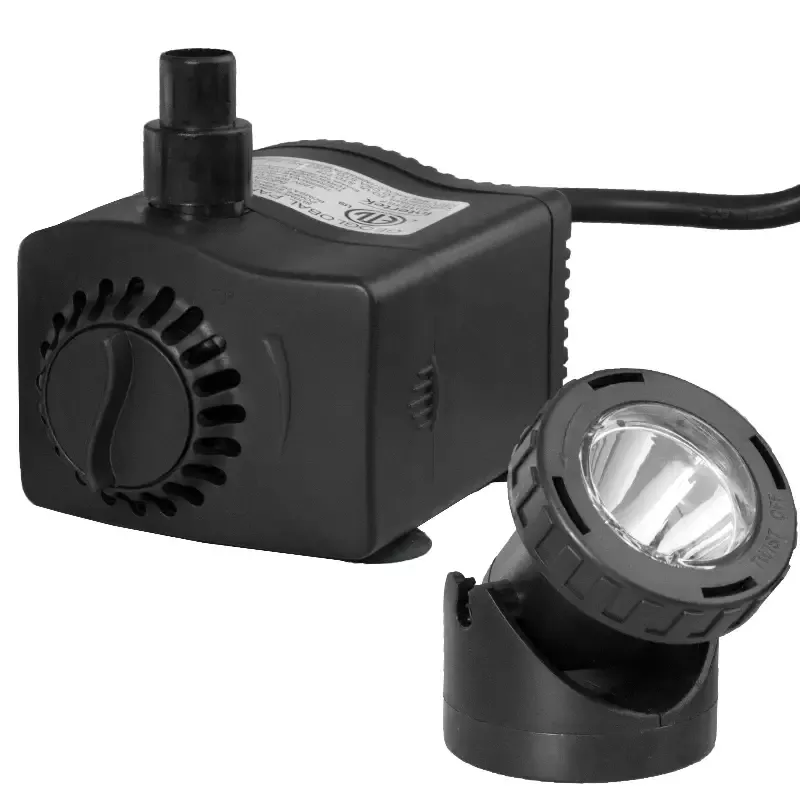 435 GPH Fountain Pump with Low Water Shut-Off Feature & LED Light