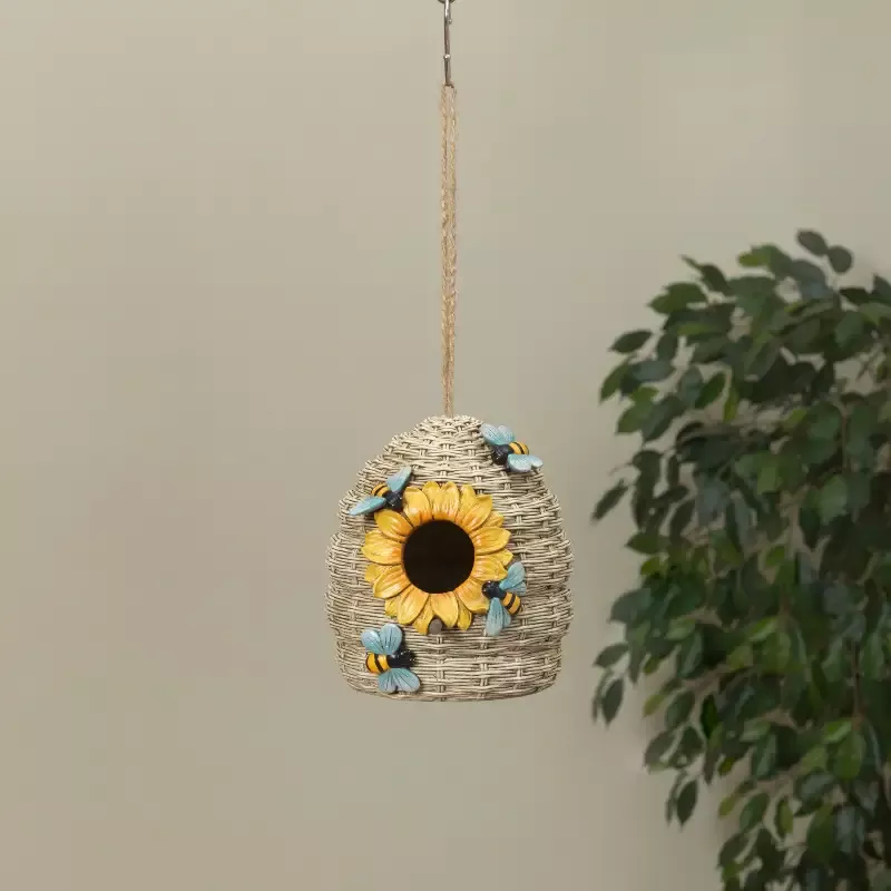 5.71″H Resin Hanging Beehive Birdhouse