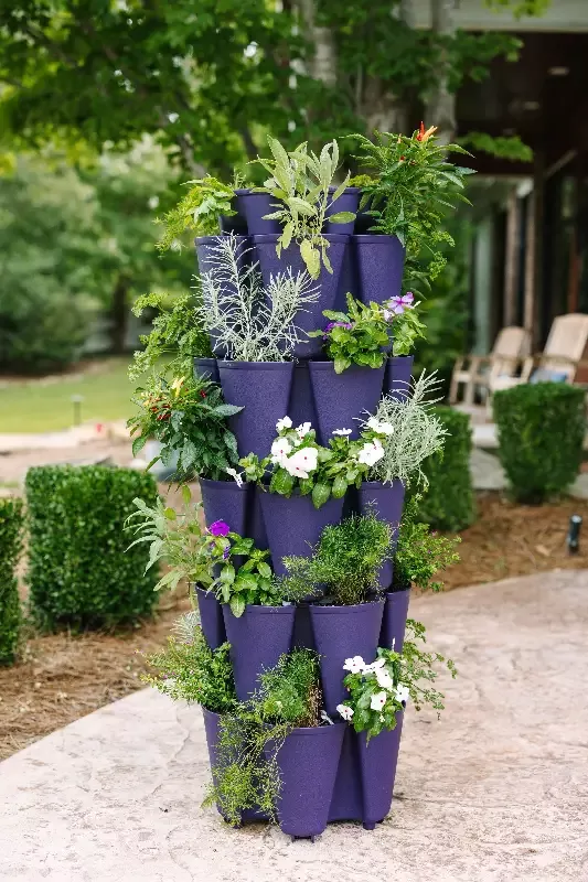 5 Tier GreenStalk Original Vertical Planter | Blackberry (Basic Texture)
