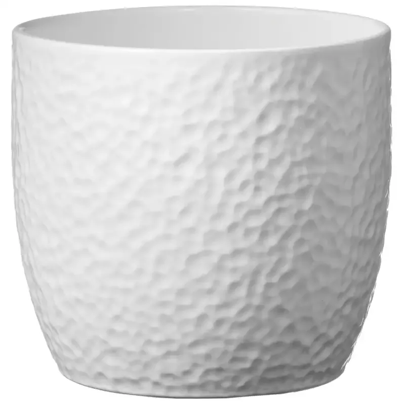 6.3″ Dia White Ceramic Boston Indoor Plant Pot