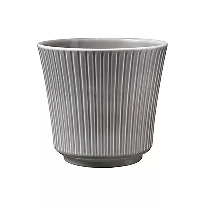 6.3″ Warm-Gray Ceramic Delphi Pot – Premium Indoor Planter
