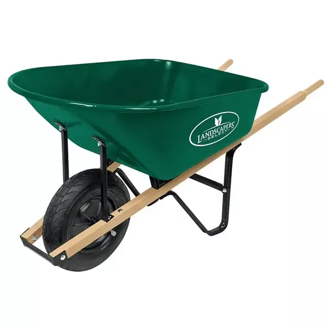 6 Cu. Ft. Steel Wheelbarrow with Wood Handles