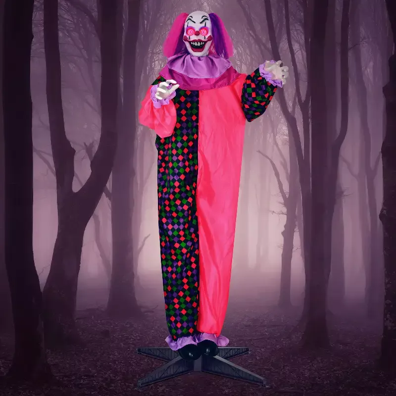 64″ Animated Clown with Flashing Eyes & Moving Arms