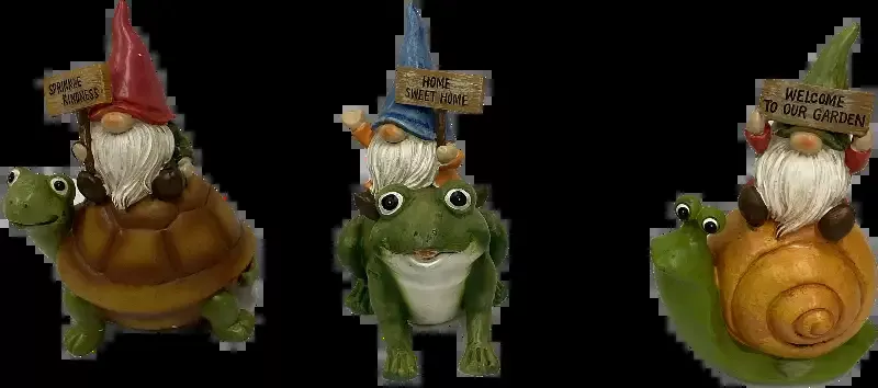 7.2”H Resin Gnome Sitting on Friend