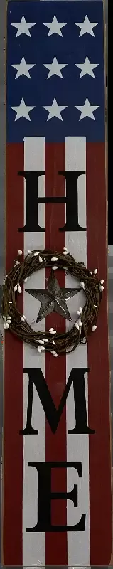 78″H Wood American Wall Decor