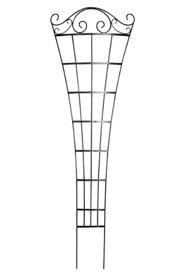 84” Black Fan Curved Garden Trellis