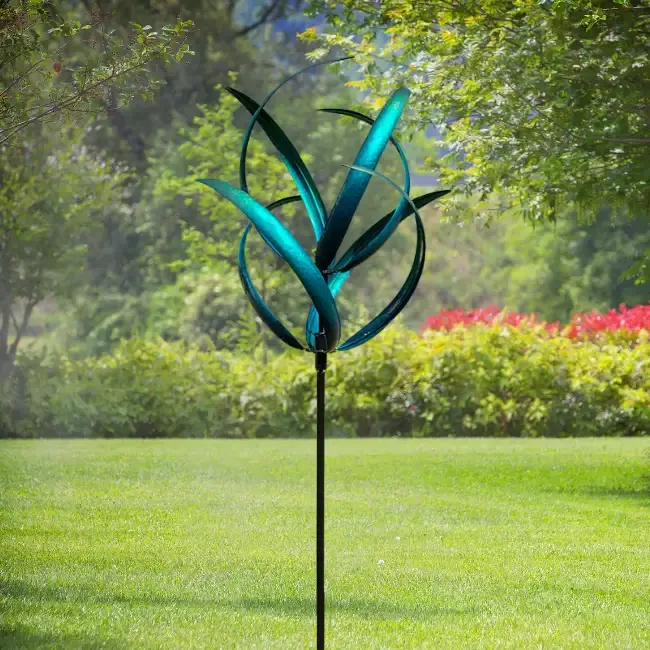 87″ Caribbean Blue Kinetic Wind Spinner