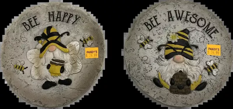 9.9″D Cement Bee Gnome Stepping Stone