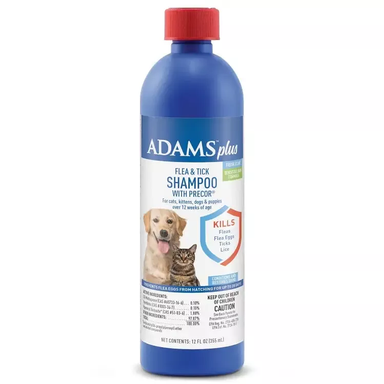 Adams Plus Flea & Tick Shampoo with Precor, 12 oz.