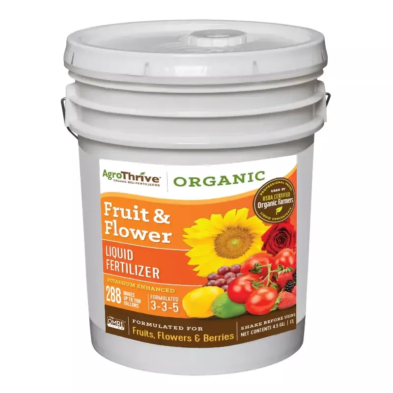 AgroThrive Fruit & Flower Fertilizer – 4.5 Gal Bucket