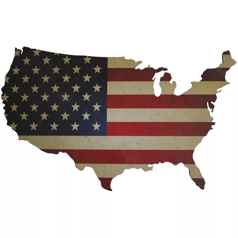 American Flag Print on Wood