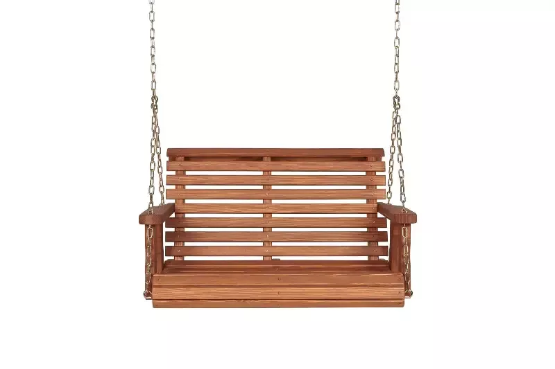 Amish Casual 3 Foot Roll Back Porch Swing in Cedar Stain