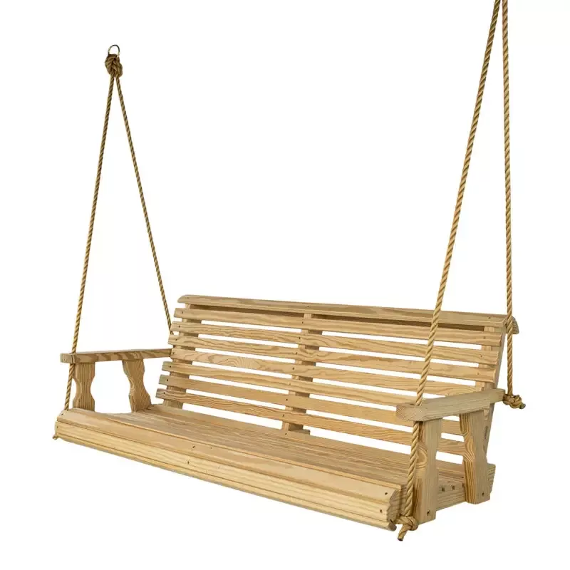 Amish Casual 5 Foot Unfinished Roll Back Porch Swing with Clearcoat