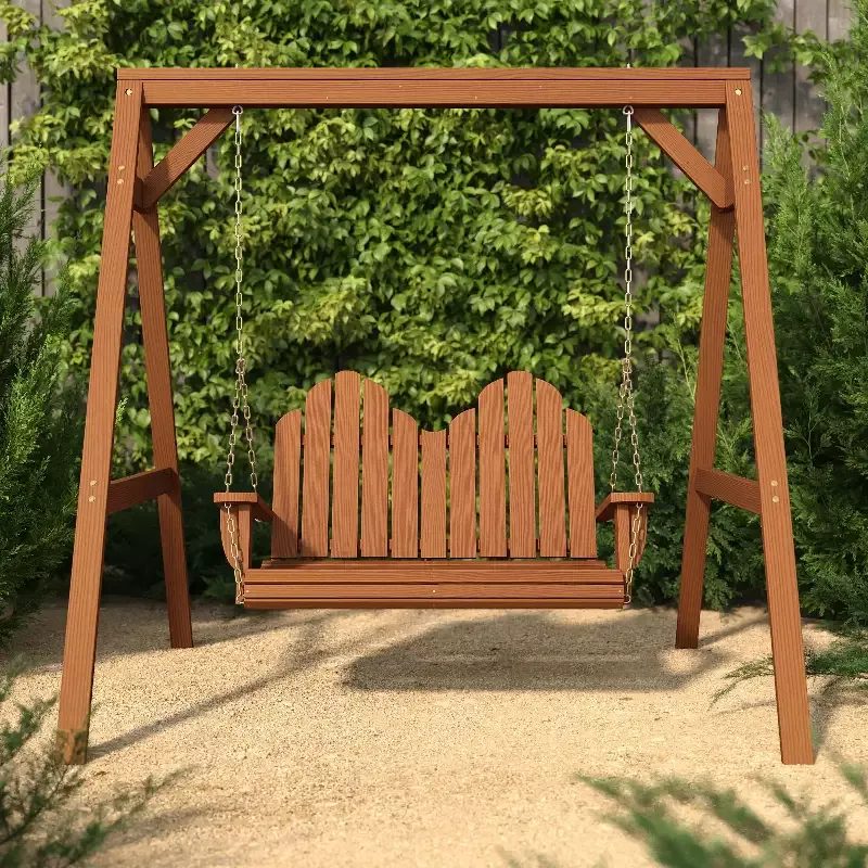 Amish Casual Adirondack Heavy Duty Swing with A-Frame Stand