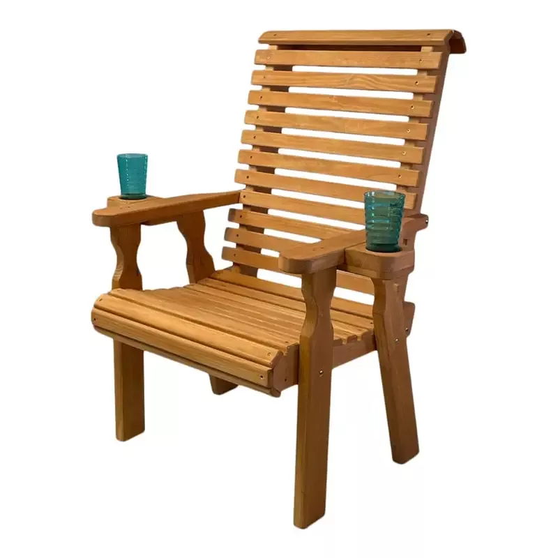 Amish Casual Heavy Duty 600 Lb High Back Roll Back Treated Patio Chair