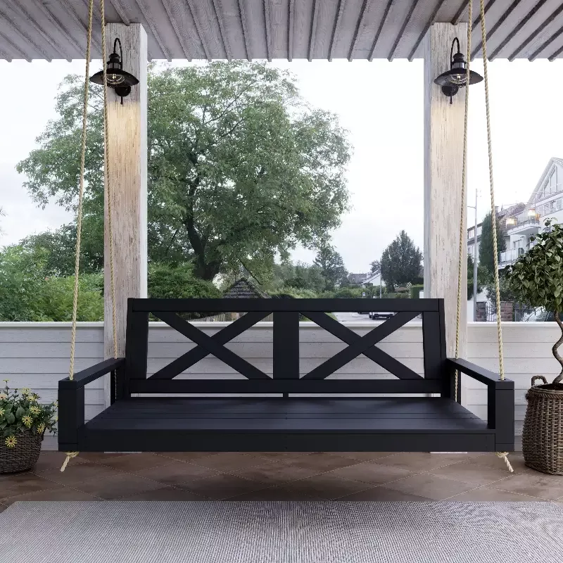 Amish Casual Malvern Porch Swing Bed, Full Black