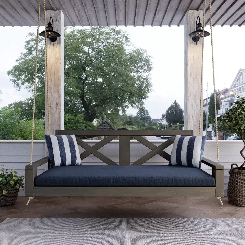Amish Casual Malvern Porch Swing Bed, Full Dark Walnut