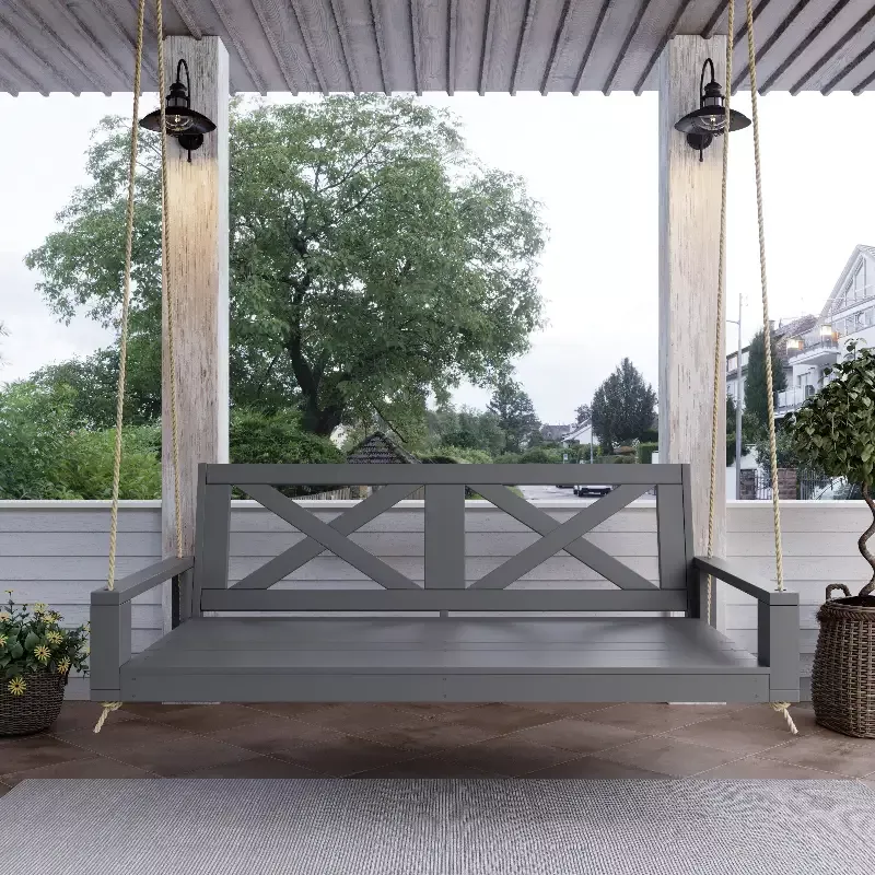 Amish Casual Malvern Porch Swing Bed, Full Grey