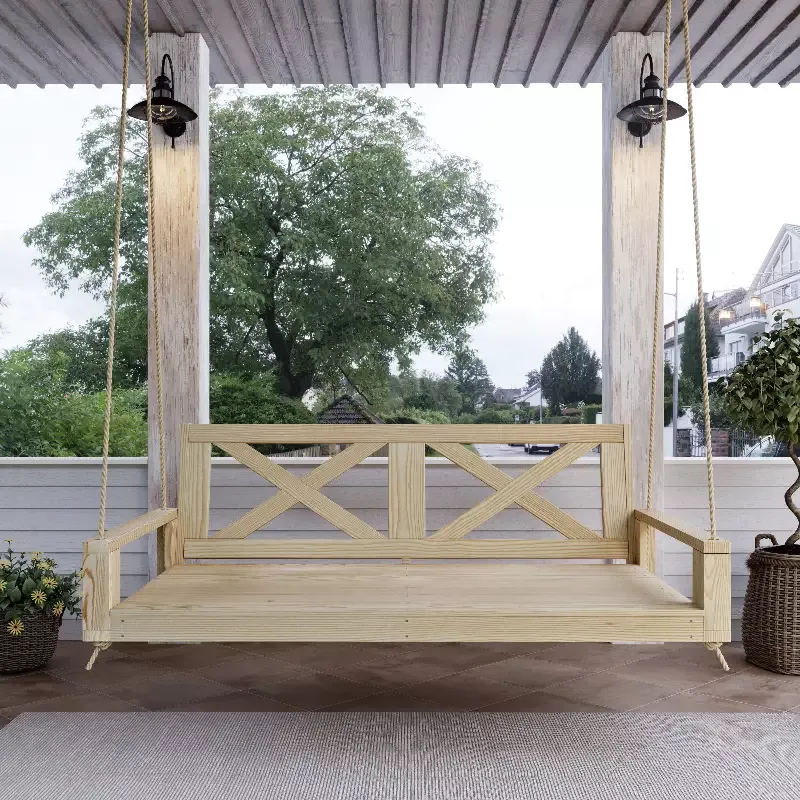 Amish Casual Malvern Porch Swing Bed, Full Unfinished